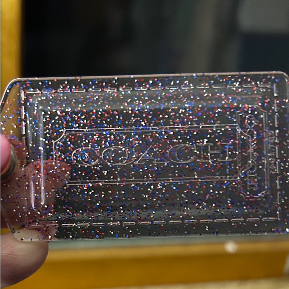 Coach Poppy Clear Glitter Red White & Blue Bag Charm in Pristine Condition - Picture 5 of 5